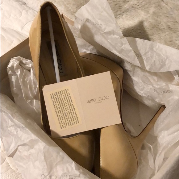 Jimmy Choo Nude Classic Cosmic Pumps - Picture 1 of 8